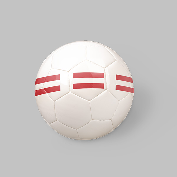 Fussball Übersicht auf grauem Hintergrund
