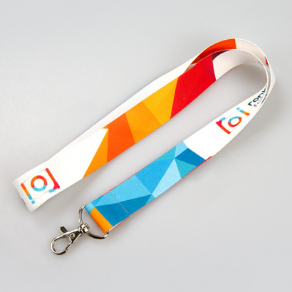 Lanyard recycled auf grauem Hintergrund