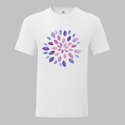 Individuell bedrucktes T-Shirt mit Rundhals Ausschnitt weiss