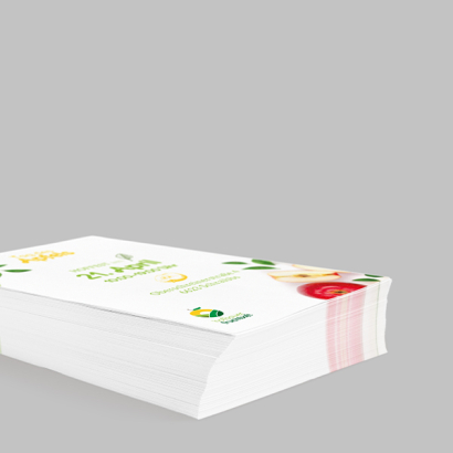 Flyer Digitaldruck vor grauen Hintergrund