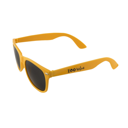 Gelbe bedruckte Sonnenbrille