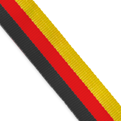 Medaillenband in den Farben Schwarz, Rot und Gelb