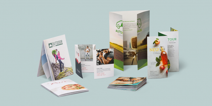 verschiedene bedruckte Folder
