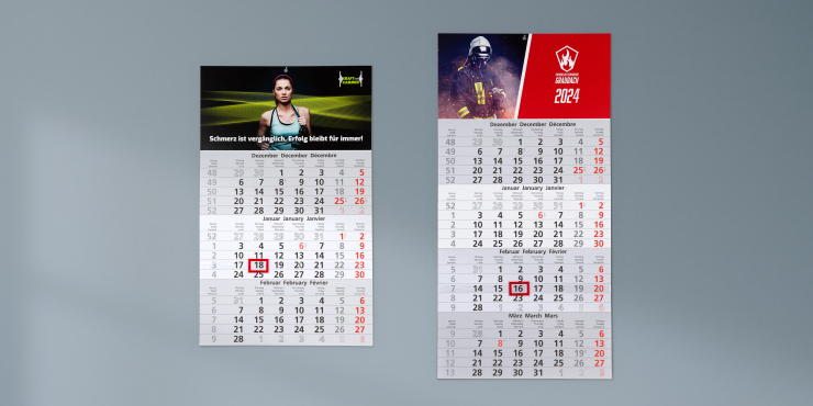 bedruckte Monatskalender