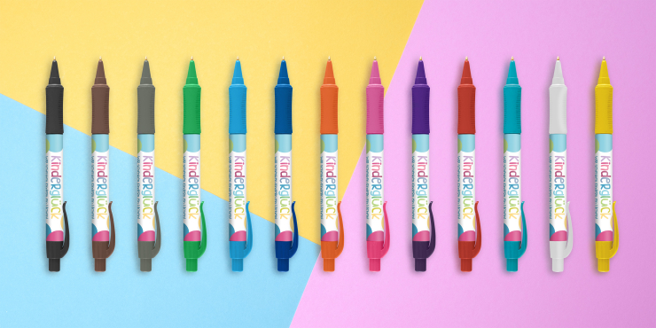 Hepburn Kugelschreiber auf buntem Hintergrund