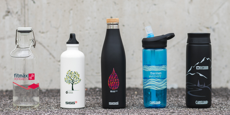 Verschiedene Trinkflaschen zum Bedrucken