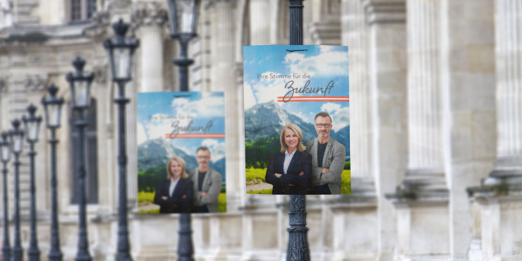 Hohlkammer-Wahlplakate bedruckt mit Ihrem Wahlspruch