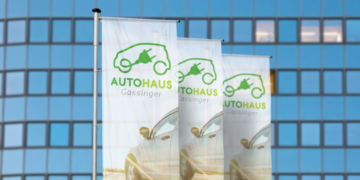 Rechteckige Werbefahnen