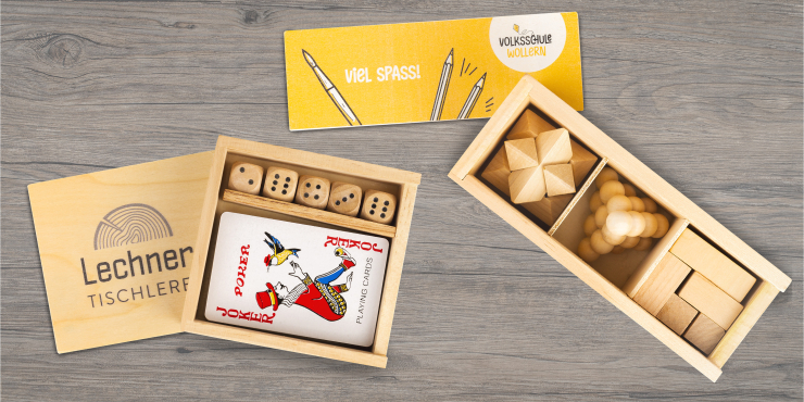 Spiele-Sets bedruckt