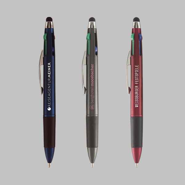 4 Schreibfarben Quattro Stylus mit Siebdruck