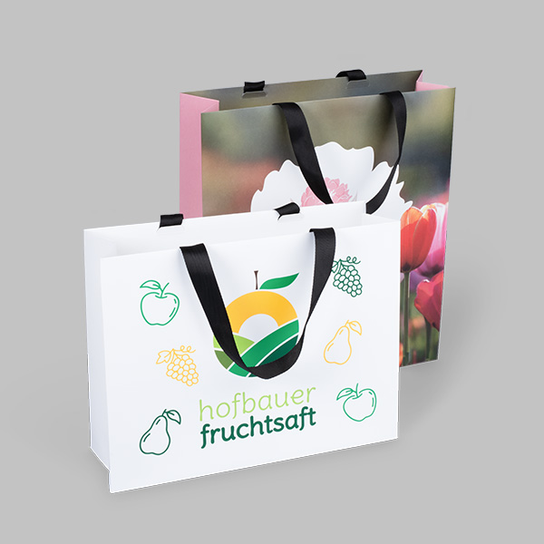 Premium Tragetasche mit Schleifenband