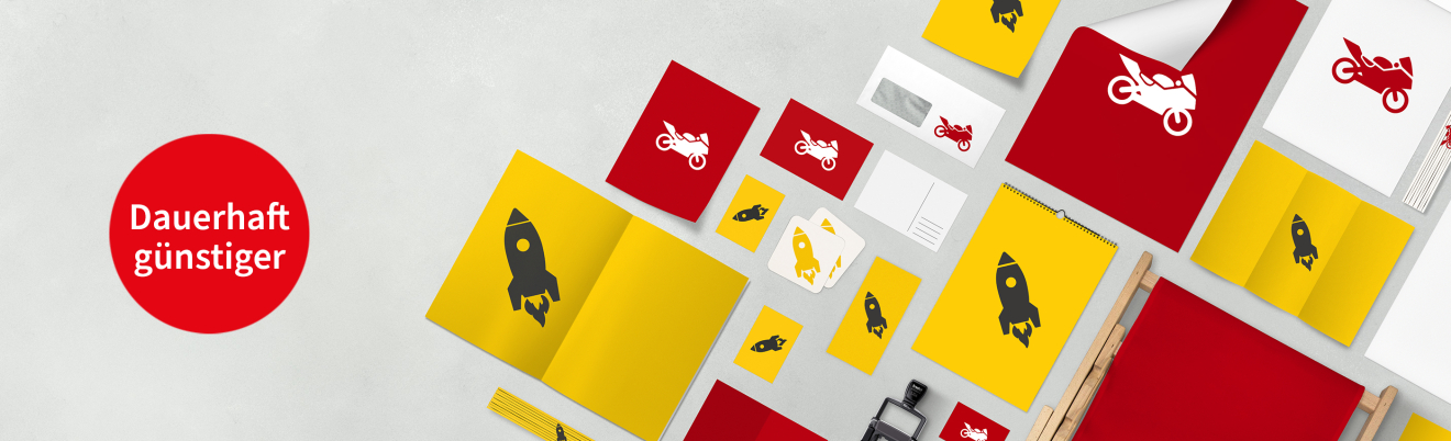 Diverse Druckprodukte die es in der Produktionsgeschwindigkeit KARACHO und EXPRESS gibt