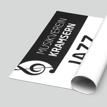 1c Druck Plakate auf grauem Hintergrund