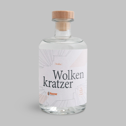 Vodka auf grauem Hintergrund