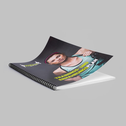 Ringbuch bindung auf grauem Hintergrund