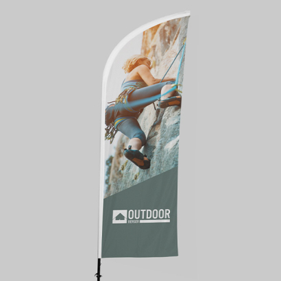 Beachflags bedruckt auf grauem Hintergrund