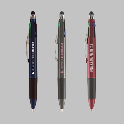 4 Schreibfarben Quattro Stylus mit Siebdruck