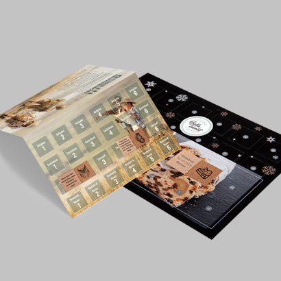 individuell bedruckter Couponkalender mit 24 Türchen