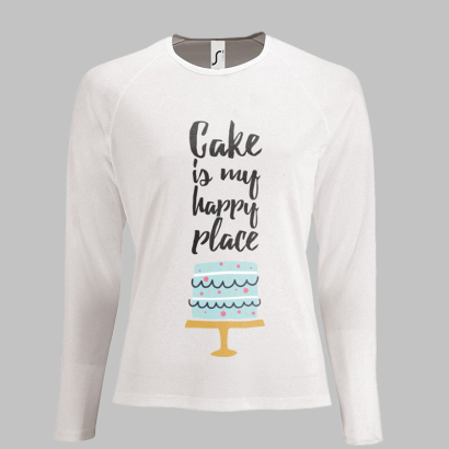 Individuell bedrucktes Sol Sporty T-Shirt Women weiß- Langarm