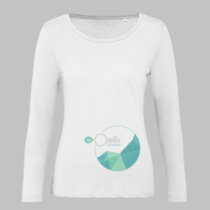 Individuell bedrucktes BC Inspire T Shirt Women Langarm weiß