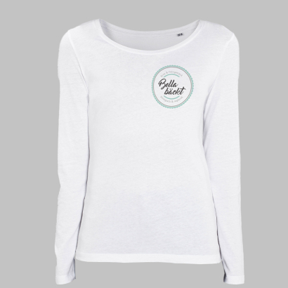 Individuell bedrucktes Stanley/Stella Singer Organic langarm Shirt weiß