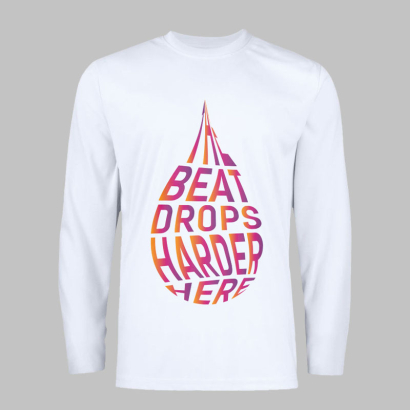 Individuell bedrucktes Projob Shirt Men Langarm weiß