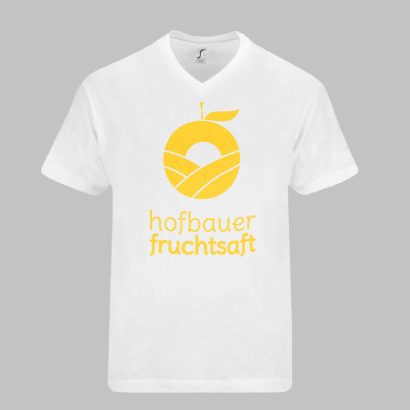 Individuell bedrucktes Sol Victory Shirt weiß vor grauer Fläche