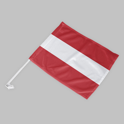 EM Autofahnen bedruckt auf grauem Hintergrund