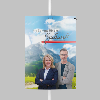 Wahlplakat Allwetter individuell bedruckt