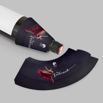 Flaschenbanderolen mit UV-Lackierung