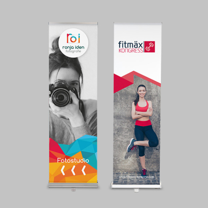 Roll up 60x200 vor grauer Oberfläche