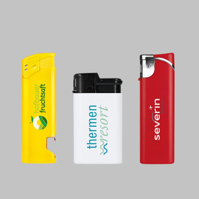 Bedruckte Feuerzeuge der Marke GO