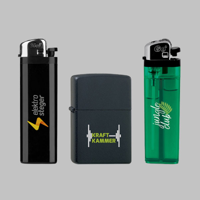 Diverse Reibrad-Feuerzeuge mit individuellem Design