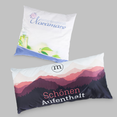 verschiedene Polster auf grauem Hintergrund