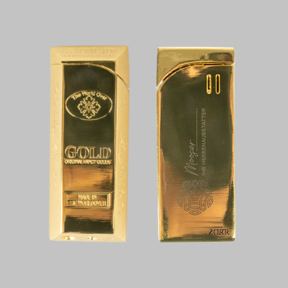 Goldbarren-Feuerzeug mit individueller Gravur