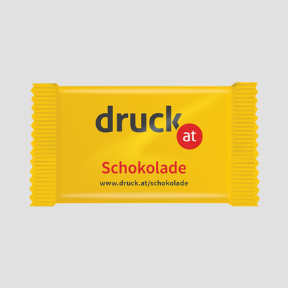 Schokolade auf grauem Hintergrund mit druck.at Design