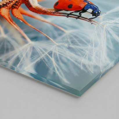 Echtglasschild auf grauem Hintergrund