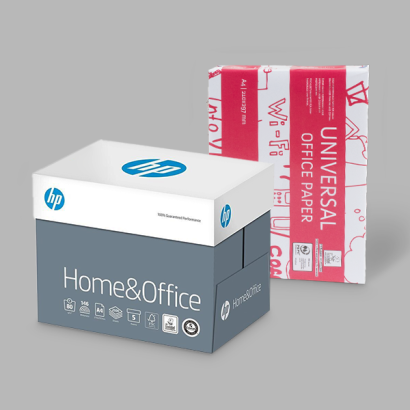 Kopierpapier auf grauem Hintergrund