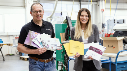 Nick Waldhauser und Claudia Ranz | druck.at Lehrlingsbeauftragte