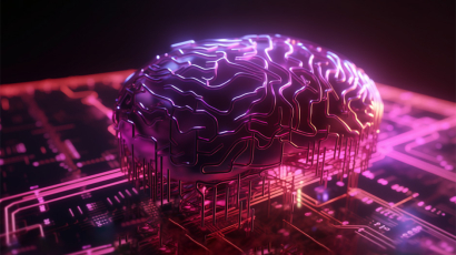 Ein Gehirn auf einer Festplatte