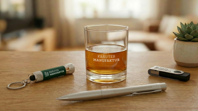 Verschiedene gravierte Werbeartikel