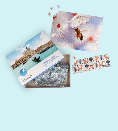 Verschiedene Puzzles mit individuellem Design mit und ohne Schachtel