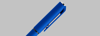 bedruckbarer Gelschreiber auf grauem Hintergrund