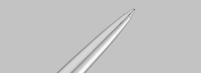 bedruckbare Kugelschreiber aus Metall auf grauem Hintergrund