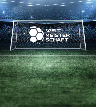 Bedruckte Merchandise-Artikel für die Fußball-Weltmeisterschaft