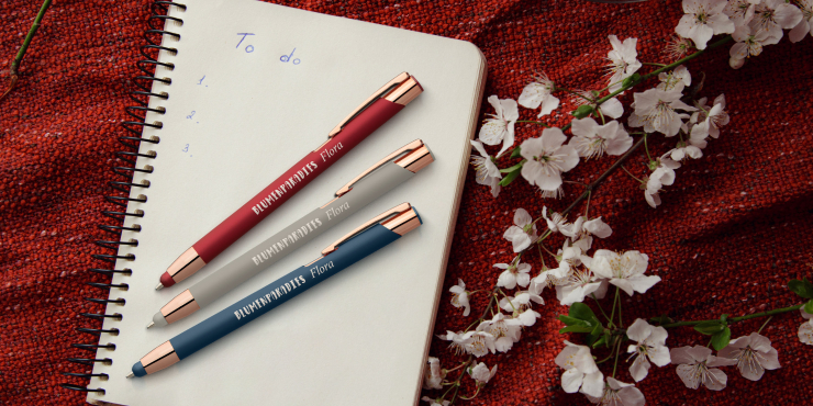 Crosby Soft Touch Stylus Front Kugelschreiber auf einem Block