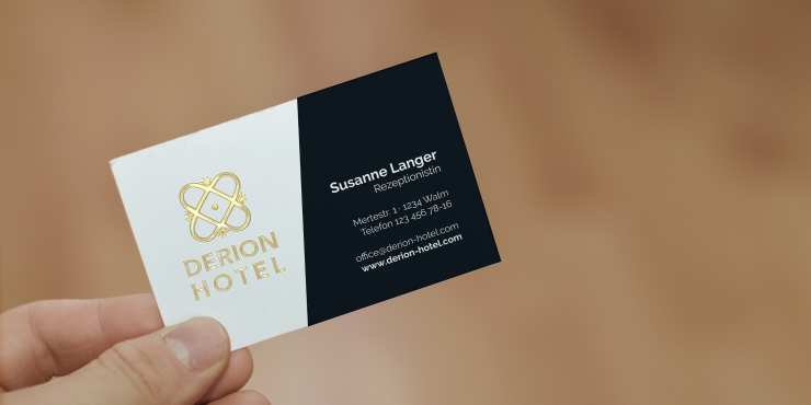 Bestpreis-Visitenkarte mit Goldfolienprägung