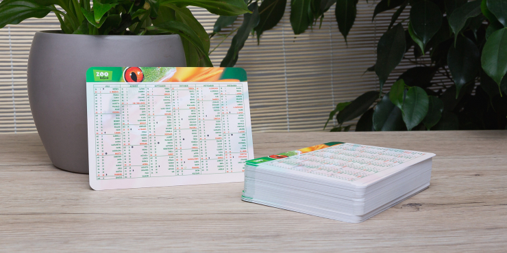 bedruckte Tischkalender