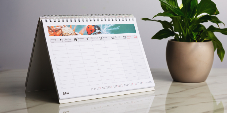 bedruckter Tischkalender
