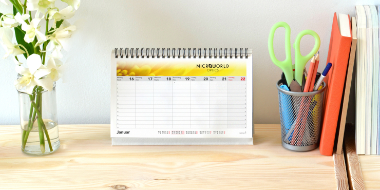 bedruckter Tischkalender